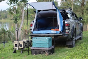 camping in a truck